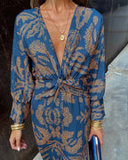 Dineke - Elegant dress with long sleeves and floral print